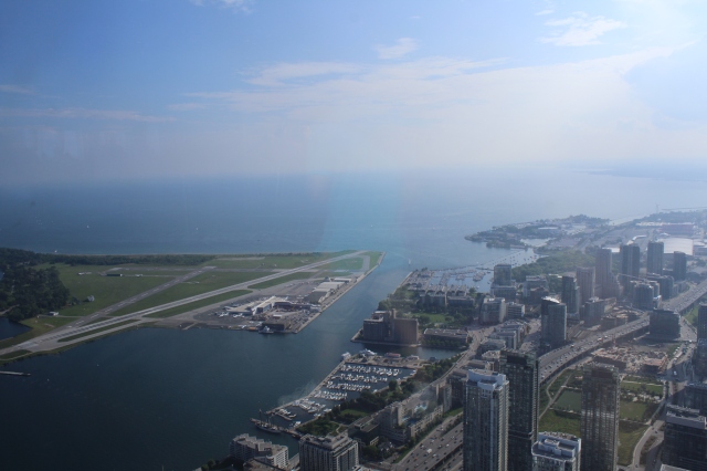 View from CN Tower- the small airport is on the left